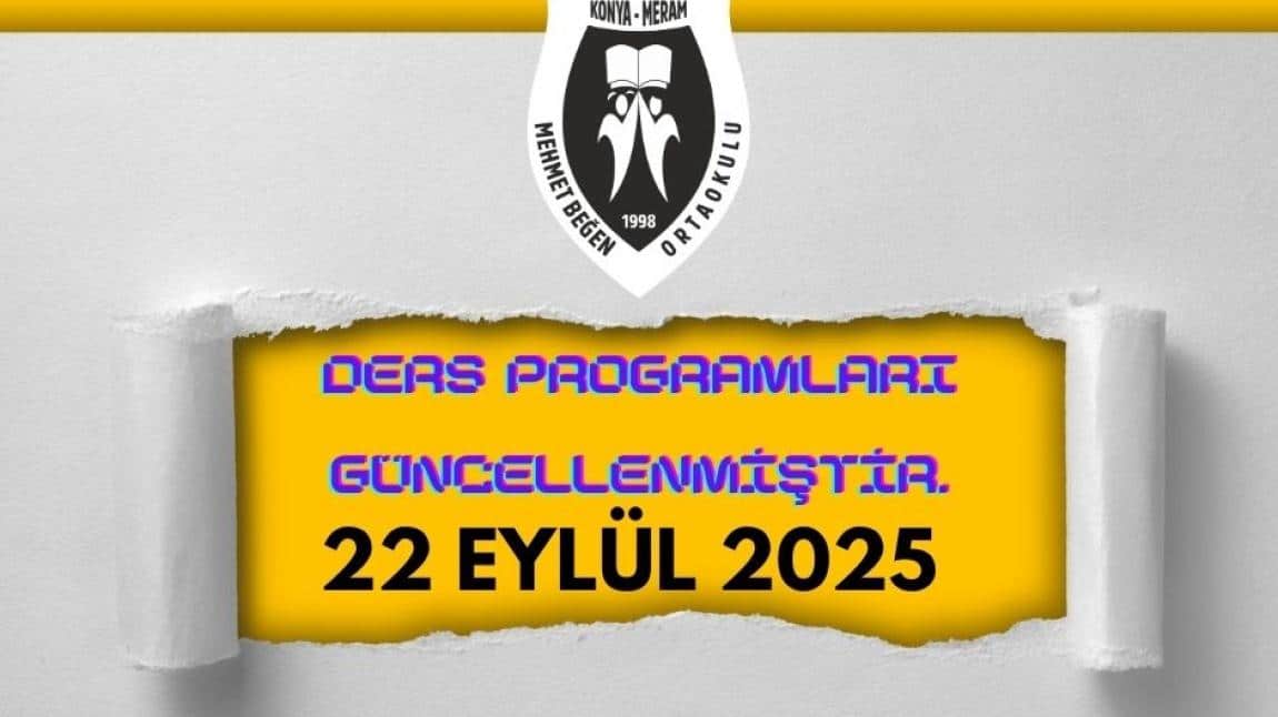 2025 - 2026 Eğitim Öğretim Yılı Ders Programları